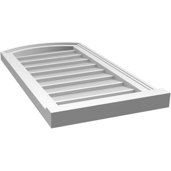 Ekena Millwork Arch Top Surface Mount PVC Gable Vent: Functional, w/ 2"W x 2"P Brickmould Sill Frame, 16"W x 30"H - GVPAR16X3003SF