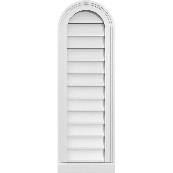 Ekena Millwork Round Top Surface Mount PVC Gable Vent w/ 2"W x 2"P Brickmould Sill Frame, 12"W x 36"H - GVPRT12X3603SN