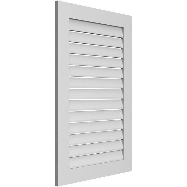 Ekena Millwork Vertical Surface Mount PVC Gable Vent: Functional, w/ 3-1/2"W x 1"P Standard Frame, 28"W x 42"H - GVPVE28X4201SF