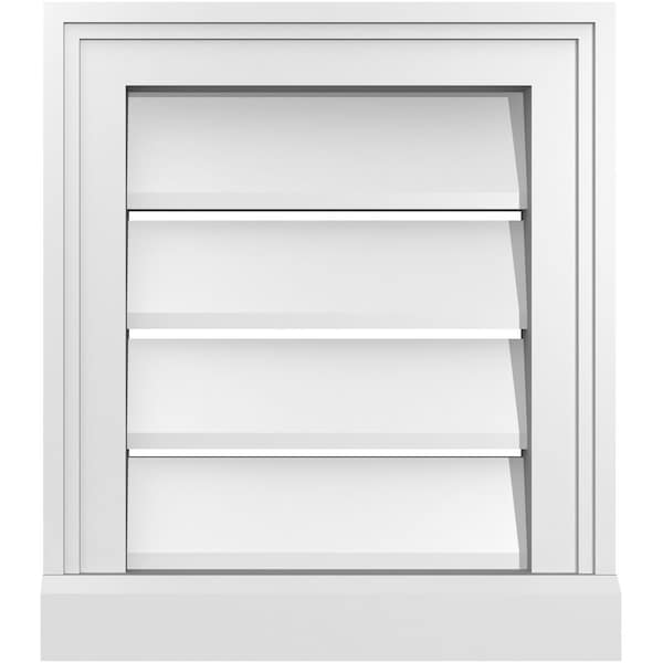 Ekena Millwork Vertical Surface Mount PVC Gable Vent: Functional, w/ 2"W x 2"P Brickmould Sill Frame, 14"W x 16"H - GVPVE14X1603SF