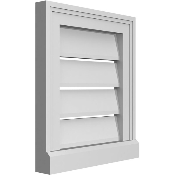 Ekena Millwork Vertical Surface Mount PVC Gable Vent: Functional, w/ 2"W x 2"P Brickmould Sill Frame, 14"W x 16"H - GVPVE14X1603SF