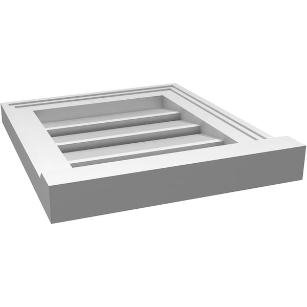 Ekena Millwork Vertical Surface Mount PVC Gable Vent: Functional, w/ 2"W x 2"P Brickmould Sill Frame, 14"W x 16"H - GVPVE14X1603SF