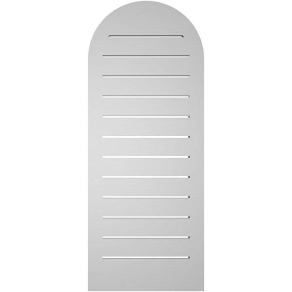 Ekena Millwork Round Top Surface Mount PVC Gable Vent: Functional, w/ 2"W x 1-1/2"P Brickmould Frame, 16"W x 40"H - GVPRT16X4002SF