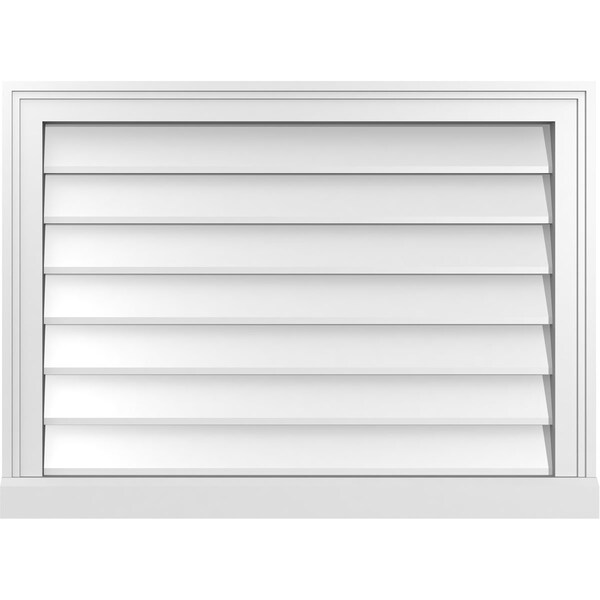 Ekena Millwork Vertical Surface Mount PVC Gable Vent w/ 2"W x 2"H , Brickmould Sill Frame, 30"W x 22"H - GVPVE30X2203SN