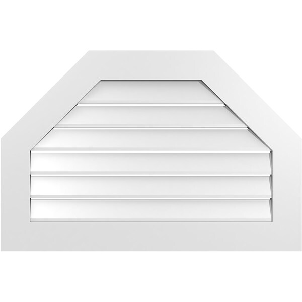 Ekena Millwork Octagonal Top Surface Mount PVC Gable Vent: Functional, w/ 3-1/2"W x 1"P Standard Frame, 36"W x 24"H - GVPOT36X2401SF