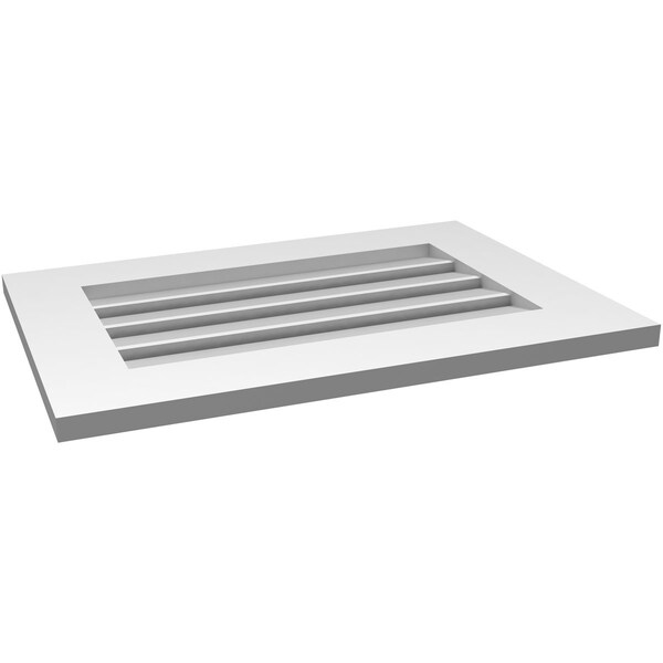 Ekena Millwork Vertical Surface Mount PVC Gable Vent: Functional, w/ 3-1/2"W x 1"P Standard Frame, 26"W x 18"H - GVPVE26X1801SF