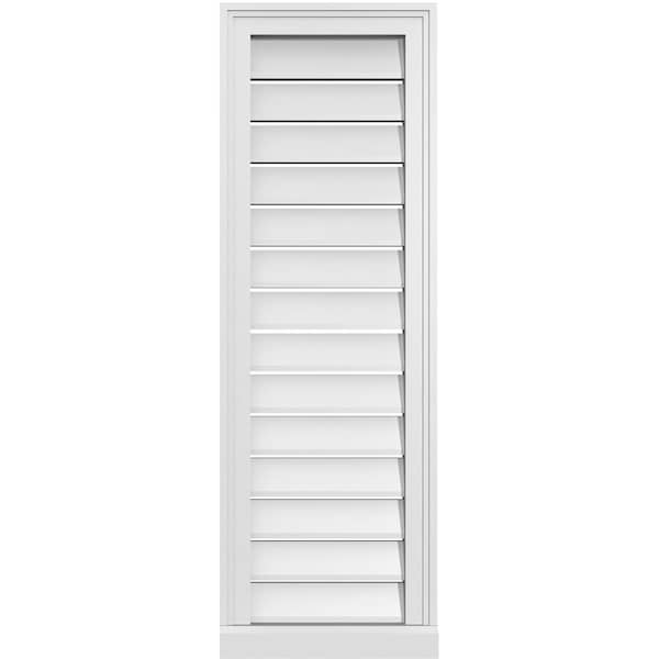 Ekena Millwork Vertical Surface Mount PVC Gable Vent: Functional, w/ 2"W x 2"P Brickmould Sill Frame, 14"W x 42"H - GVPVE14X4203SF