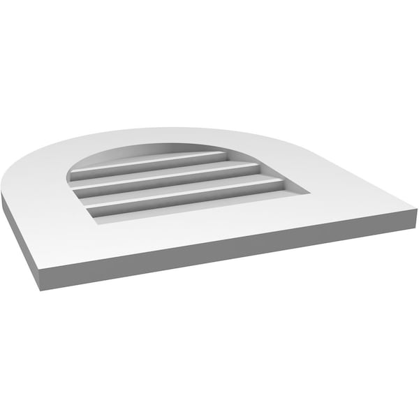Ekena Millwork Round Top Surface Mount PVC Gable Vent: Functional, w/ 3-1/2"W x 1"P Standard Frame, 18"W x 18"H - GVPRT18X1801SF