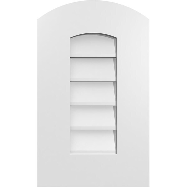 Ekena Millwork Arch Top Surface Mount PVC Gable Vent: Functional, w/ 3-1/2"W x 1"P Standard Frame, 12"W x 20"H - GVPAR12X2001SF