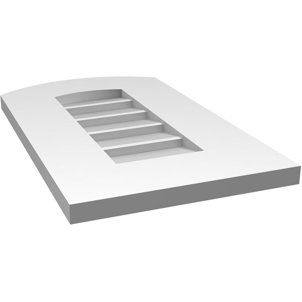 Ekena Millwork Arch Top Surface Mount PVC Gable Vent: Functional, w/ 3-1/2"W x 1"P Standard Frame, 12"W x 20"H - GVPAR12X2001SF