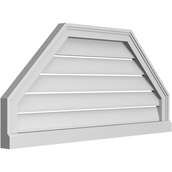Ekena Millwork Octagonal Top Surface Mount PVC Gable Vent w/ 2"W x 2"P Brickmould Sill Frame, 38"W x 18"H - GVPOT38X1803SF