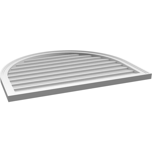 Ekena Millwork Round Top Surface Mount PVC Gable Vent w/ 2"W x 1-1/2"P Brickmould Frame, 38"W x 30"H - GVPRT38X3002SN