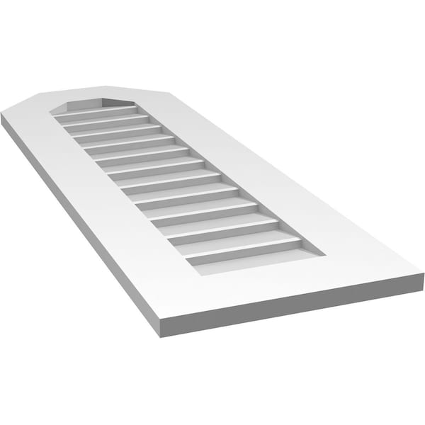 Ekena Millwork Octagonal Top Surface Mount PVC Gable Vent w/ 3-1/2"W x 1"P Standard Frame, 14"W x 40"H - GVPOT14X4001SN