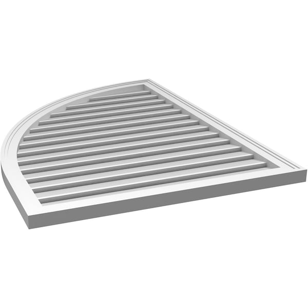 Ekena Millwork Quarter Round Top Left Surface Mount PVC Gable Vent w/ 2"W x 1-1/2"P Brickmould Frame, 32"W x 42"H - GVPQL32X4202SF