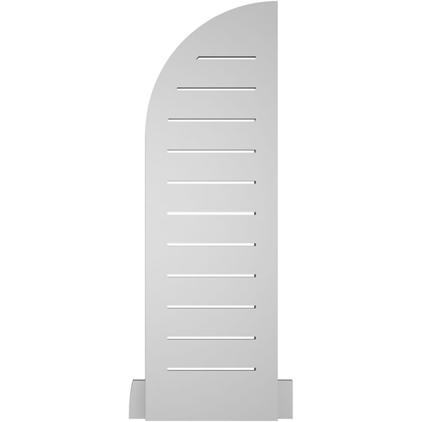 Ekena Millwork Quarter Round Top Right Surface Mount PVC Gable Vent w/ 2"W x 2"P Brickmould Sill Frame, 12"W x 38"H - GVPQR12X3803SF
