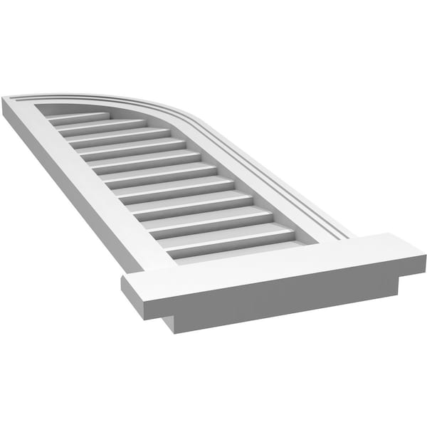 Ekena Millwork Quarter Round Top Right Surface Mount PVC Gable Vent w/ 2"W x 2"P Brickmould Sill Frame, 12"W x 38"H - GVPQR12X3803SF
