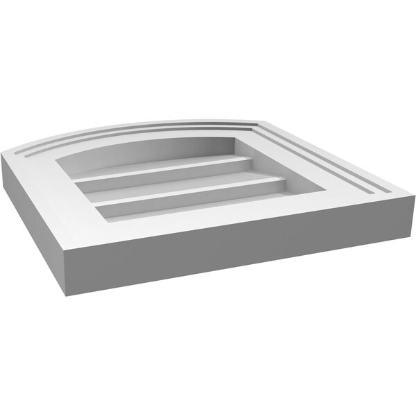 Ekena Millwork Arch Top Surface Mount PVC Gable Vent: Functional, w/ 2"W x 1-1/2"P Brickmould Frame, 12"W x 12"H - GVPAR12X1202SF