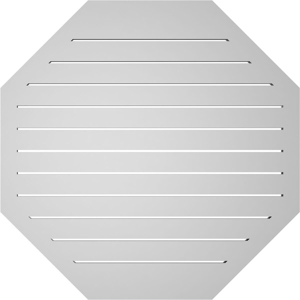 Ekena Millwork Octagonal Surface Mount PVC Gable Vent: Functional, w/ 2"W x 2"P Brickmould Sill Frame, 36"W x 36"H - GVPOC36X3603SF