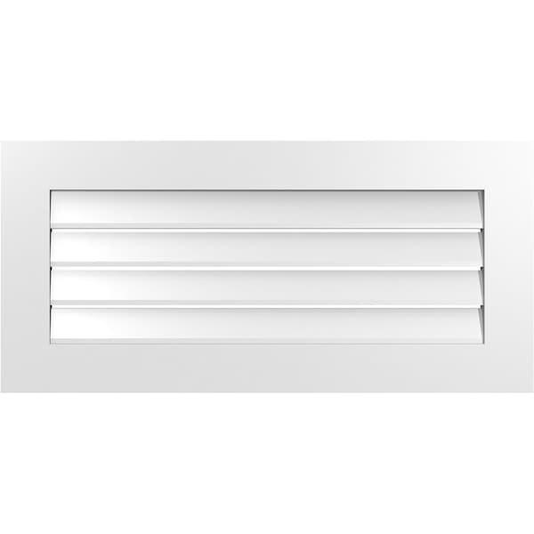 Ekena Millwork Vertical Surface Mount PVC Gable Vent: Functional, w/ 3-1/2"W x 1"P Standard Frame, 38"W x 18"H - GVPVE38X1801SF