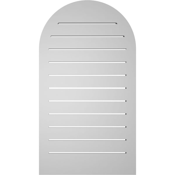 Ekena Millwork Round Top Surface Mount PVC Gable Vent: Functional, w/ 2"W x 2"P Brickmould Sill Frame, 20"W x 36"H - GVPRT20X3603SF