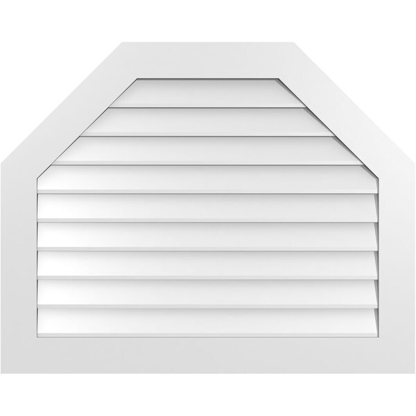 Ekena Millwork Octagonal Top Surface Mount PVC Gable Vent w/ 3-1/2"W x 1"P Standard Frame, 40"W x 32"H - GVPOT40X3201SN
