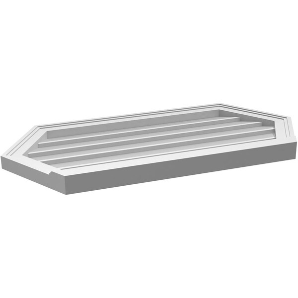 Ekena Millwork Half Round Surface Mount PVC Gable Vent w/ 2"W x 2"P Brickmould Sill Frame, 36"W x 18"H - GVPHR36X1803SN
