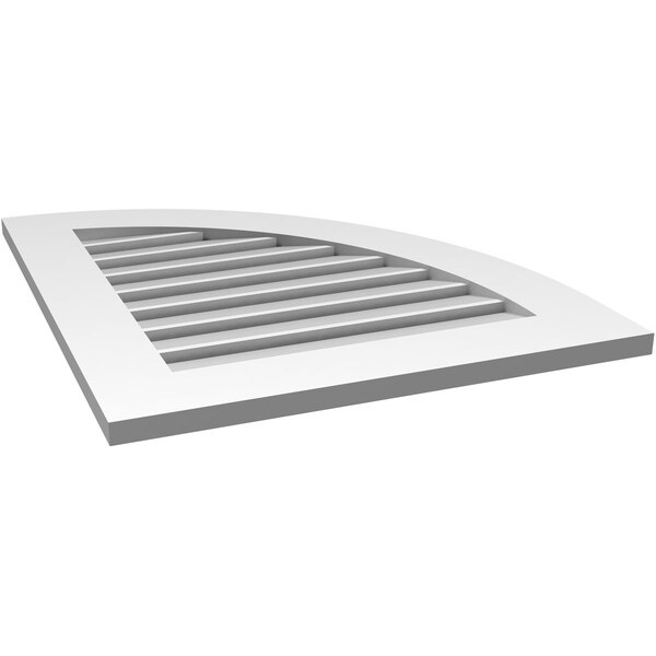 Ekena Millwork Quarter Round Top Right Surface Mount PVC Gable Vent w/ 3-1/2"W x 1"P Standard Frame, 24"W x 28"H - GVPQR24X2801SF