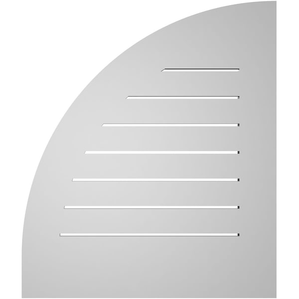 Ekena Millwork Quarter Round Top Right Surface Mount PVC Gable Vent w/ 3-1/2"W x 1"P Standard Frame, 24"W x 28"H - GVPQR24X2801SF
