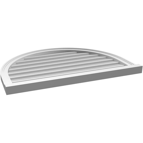 Ekena Millwork Round Top Surface Mount PVC Gable Vent w/ 2"W x 2"P Brickmould Sill Frame, 36"W x 26"H - GVPRT36X2603SN
