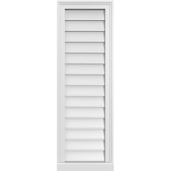 Ekena Millwork Vertical Surface Mount PVC Gable Vent w/ 2"W x 2"H , Brickmould Sill Frame, 14"W x 42"H - GVPVE14X4203SN