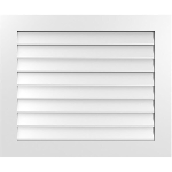 Ekena Millwork Vertical Surface Mount PVC Gable Vent: Non-Functional, w/3-1/2"W x 1"H, Standard Frame, 36"W x 30"H - GVPVE36X3001SN