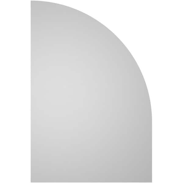 Ekena Millwork Quarter Round Top Left Surface Mount PVC Gable Vent w/ 2"W x 2"P Brickmould Sill Frame, 16"W x 24"H - GVPQL16X2403SN