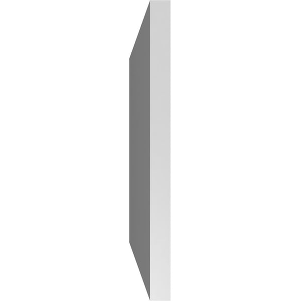 Ekena Millwork Vertical Surface Mount PVC Gable Vnt: Non-Functional, w/2"W x 1-1/2"H, Brickmould Frame, 28"W x 22"H - GVPVE28X2202SN