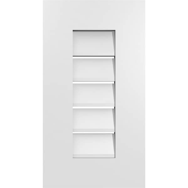 Ekena Millwork Vertical Surface Mount PVC Gable Vent: Functional, w/ 3-1/2"W x 1"P Standard Frame, 12"W x 22"H - GVPVE12X2201SF