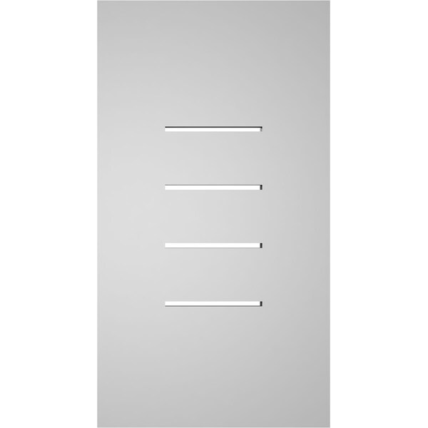 Ekena Millwork Vertical Surface Mount PVC Gable Vent: Functional, w/ 3-1/2"W x 1"P Standard Frame, 12"W x 22"H - GVPVE12X2201SF