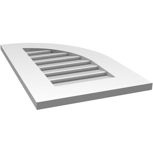 Ekena Millwork Quarter Round Top Right Surface Mount PVC Gable Vent w/ 3-1/2"W x 1"P Standard Frame, 16"W x 26"H - GVPQR16X2601SF