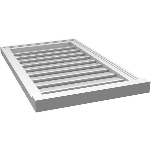 Ekena Millwork Vertical Surface Mount PVC Gable Vent: Functional, w/ 2"W x 2"P Brickmould Sill Frame, 20"W x 32"H - GVPVE20X3203SF