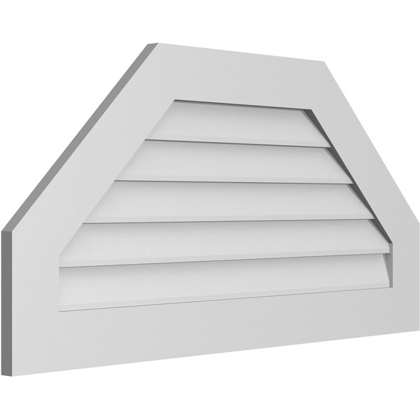 Ekena Millwork Octagonal Top Surface Mount PVC Gable Vent w/ 3-1/2"W x 1"P Standard Frame, 40"W x 20"H - GVPOT40X2001SN