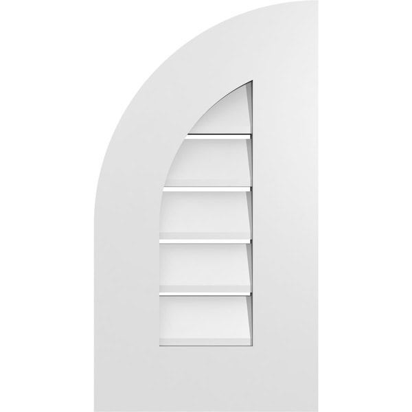 Ekena Millwork Quarter Round Top Left Surface Mount PVC Gable Vent w/ 3-1/2"W x 1"P Standard Frame, 12"W x 22"H - GVPQL12X2201SF