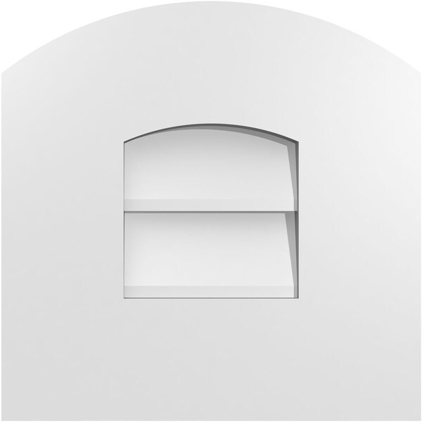 Ekena Millwork Arch Top Surface Mount PVC Gable Vent: Functional, w/ 3-1/2"W x 1"P Standard Frame, 12"W x 12"H - GVPAR12X1201SF