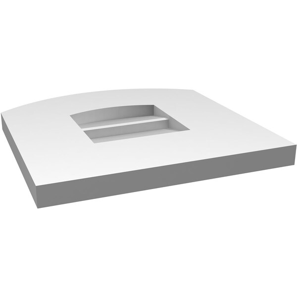 Ekena Millwork Arch Top Surface Mount PVC Gable Vent: Functional, w/ 3-1/2"W x 1"P Standard Frame, 12"W x 12"H - GVPAR12X1201SF