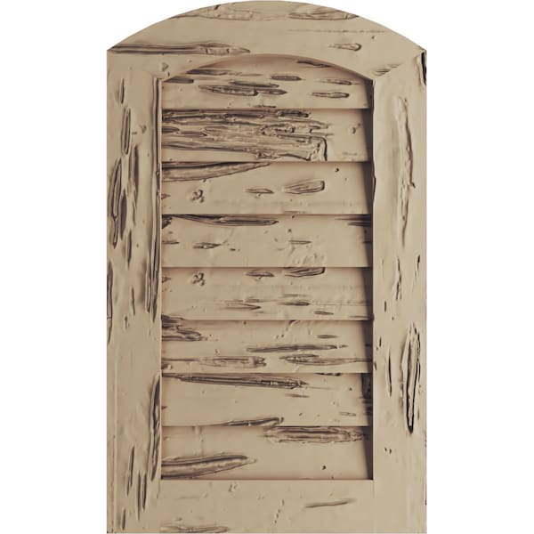 Ekena Millwork Timberthane Pecky Cypress Arch Top Faux Wood Non-Functional Gable Vent, Primed Tan, 34"W x 33"H - GVURAR34X33DPCPR