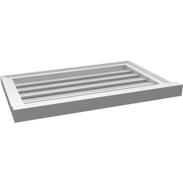 Ekena Millwork Vertical Surface Mount PVC Gable Vent: Functional, w/ 2"W x 2"P Brickmould Sill Frame, 28"W x 18"H - GVPVE28X1803SF