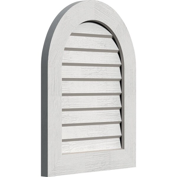 Ekena Millwork Round Top Gable Vnt Non-Functional Western Red Cedar Gable Vnt w/Decorative Face Frame, 14"W x 22"H - GVWRT14X2202RDPWR