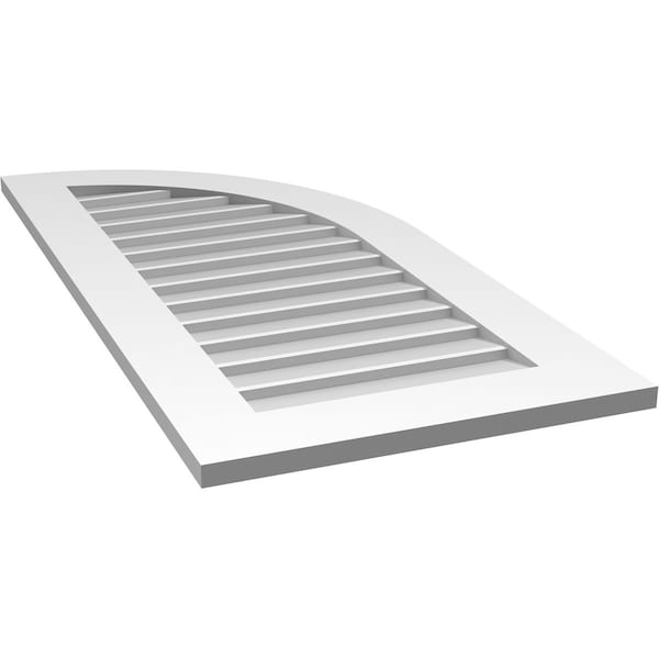 Ekena Millwork Quarter Round Top Right Surface Mount PVC Gable Vent w/ 3-1/2"W x 1"P Standard Frame, 20"W x 42"H - GVPQR20X4201SN