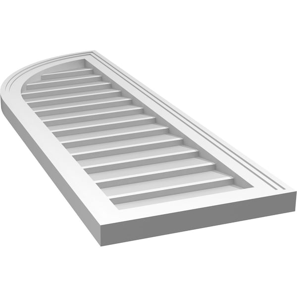 Ekena Millwork Quarter Round Top Left Surface Mount PVC Gable Vent w/ 2"W x 1-1/2"P Brickmould Frame, 14"W x 40"H - GVPQL14X4002SN