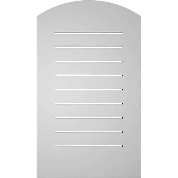 Ekena Millwork Arch Top Surface Mount PVC Gable Vent: Non-Functional, w/ 3-1/2"W x 1"P Standard Frame, 20"W x 32"H - GVPAR20X3201SN