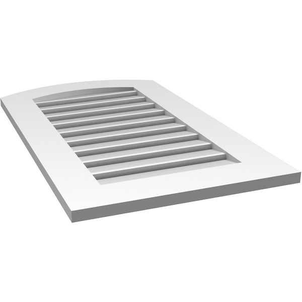 Ekena Millwork Arch Top Surface Mount PVC Gable Vent: Non-Functional, w/ 3-1/2"W x 1"P Standard Frame, 20"W x 32"H - GVPAR20X3201SN