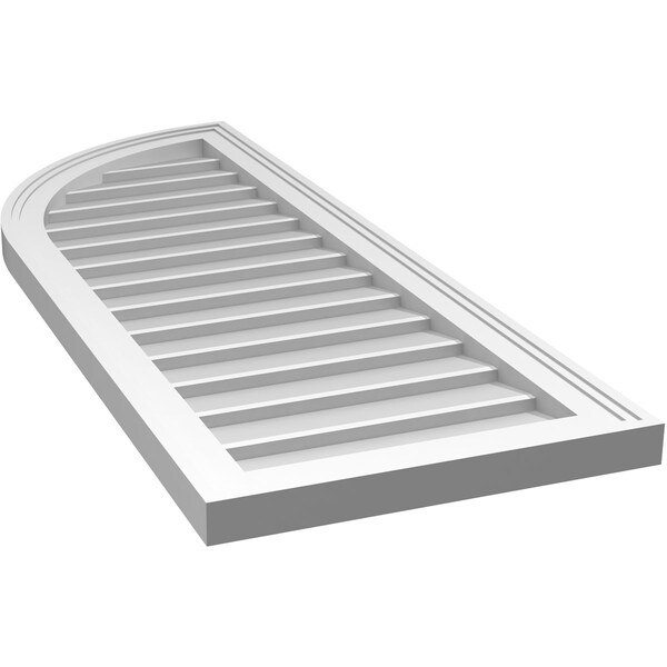 Ekena Millwork Quarter Round Top Left Surface Mount PVC Gable Vent w/ 2"W x 1-1/2"P Brickmould Frame, 16"W x 42"H - GVPQL16X4202SN