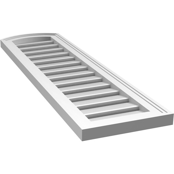Ekena Millwork Arch Top Surface Mount PVC Gable Vent: Non-Functional, w/2"W x 1-1/2"P Brickmould Frame, 12"W x 40"H - GVPAR12X4002SN